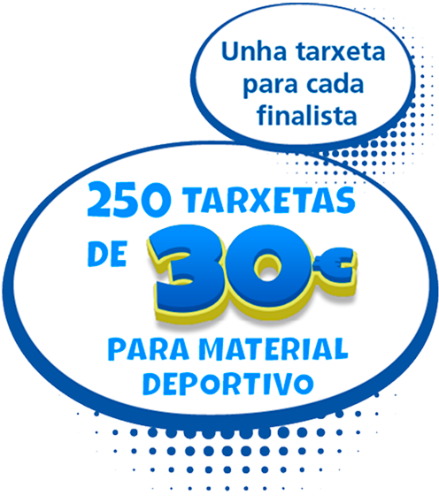 Unha tarxeta para cada finalista: 250 tarxetas de 30 € para material deportivo